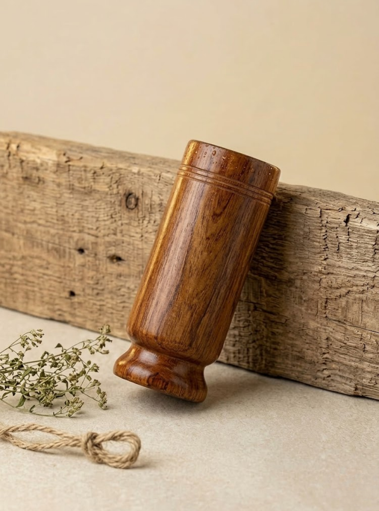 Vijaysar herbal wood tumbler (4 Inch)