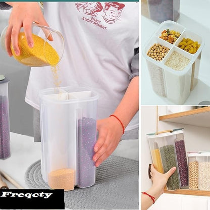 Section Plastic Food Storage Container Jar set of 2