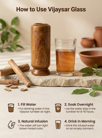 Vijaysar herbal wood tumbler (4 Inch)