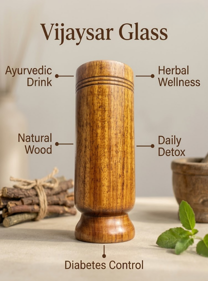 Vijaysar herbal wood tumbler (4 Inch)